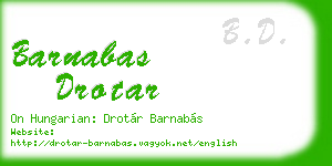 barnabas drotar business card